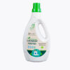 BioCleanX plant-based laundry liquid bottle showing eco-friendly cleaning results on white fabrics.