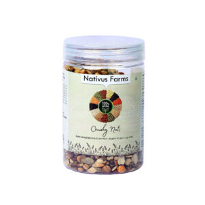 Assorted sand-roasted crunchy nuts and seeds mix from Nativus Farms.
