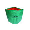 A 9x9 HDPE Grow Bag with green exterior and orange interior for growing spinach and coriander.