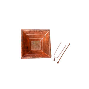 Pyramid shaped copper Homa Kunda for Agnihotra ritual.