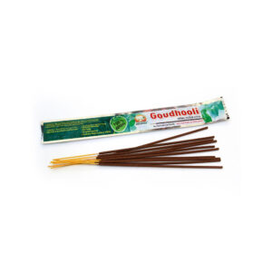 Goudhooli natural mosquito repellant agarbathi sticks with herbal ingredients and essential oils.
