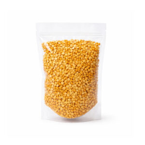 A 500g pouch of Nativus Farms Chana Dal showing high-quality split chickpeas.