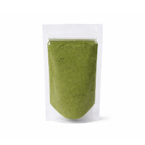 Premium green Organic Moringa Powder in premium packing.
