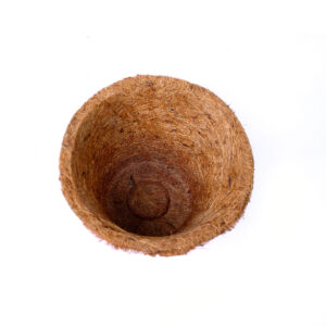 A 6-inch biodegradable Coir Pot from Nativus Farms showing Inside