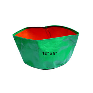 High-quality green and orange Premium HDPE Grow Bag 12x8 inches for home gardening.