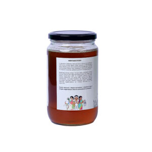 Close up of deep amber wild honey texture.