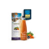 Premium glass bottle of Well With Life Sea Buckthorn DiaWell 300ml liquid concentrate promoted by Nativus Farms, surrounded by wild Ladakh berries.